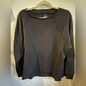 Aerie Boyfriend Cut Black Crewneck, sz SM